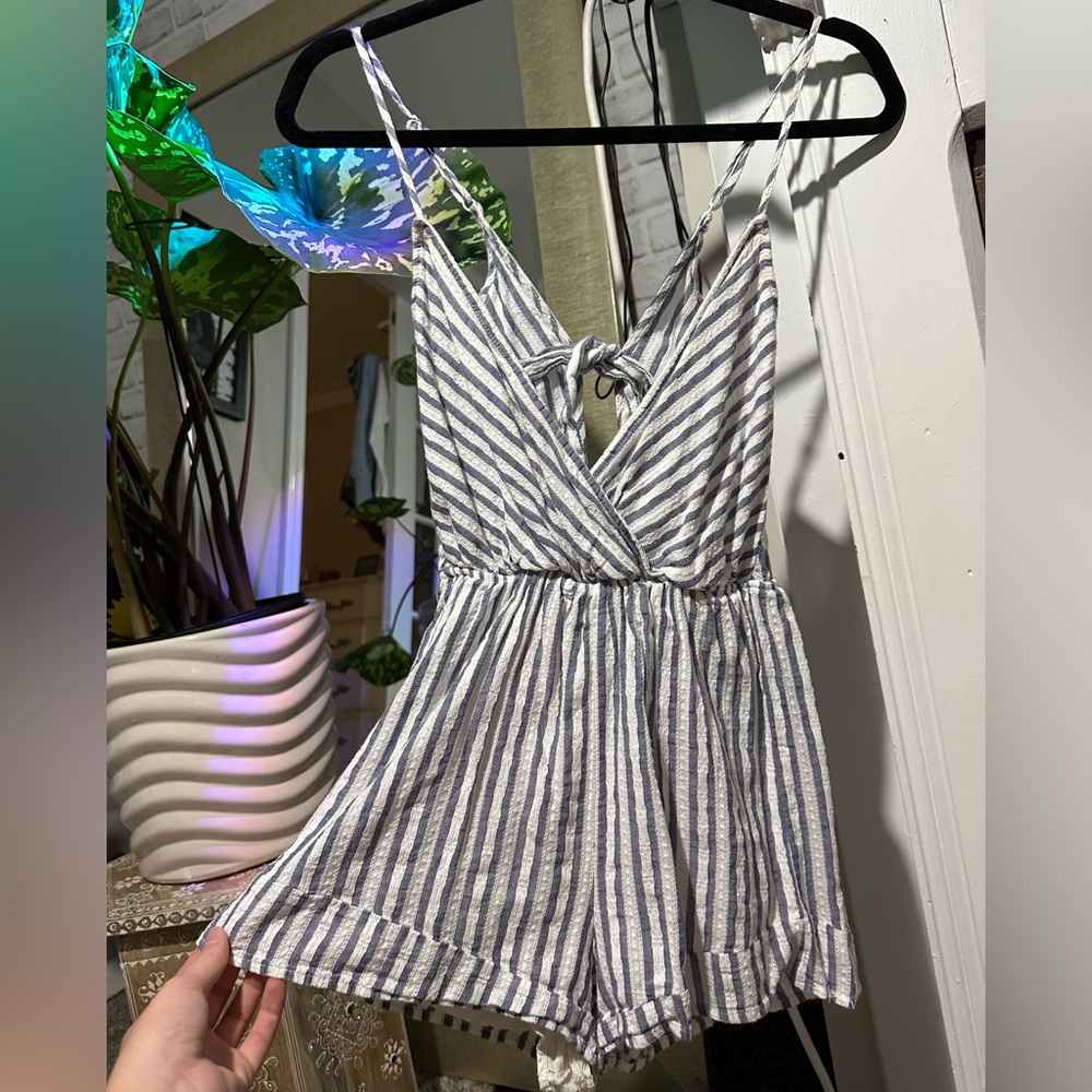 LA Hearts Striped Romper
